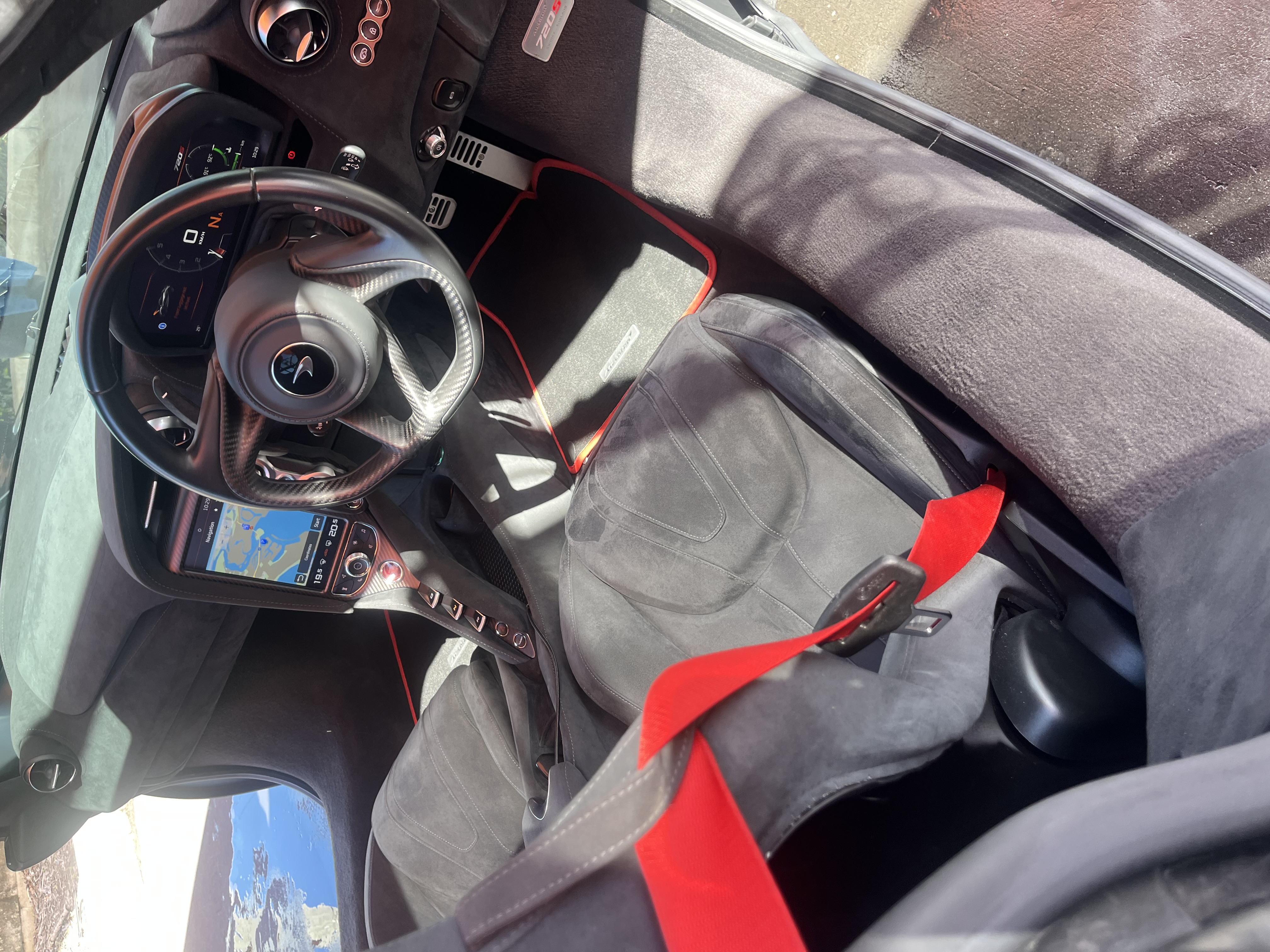 McLaren interior after detailing