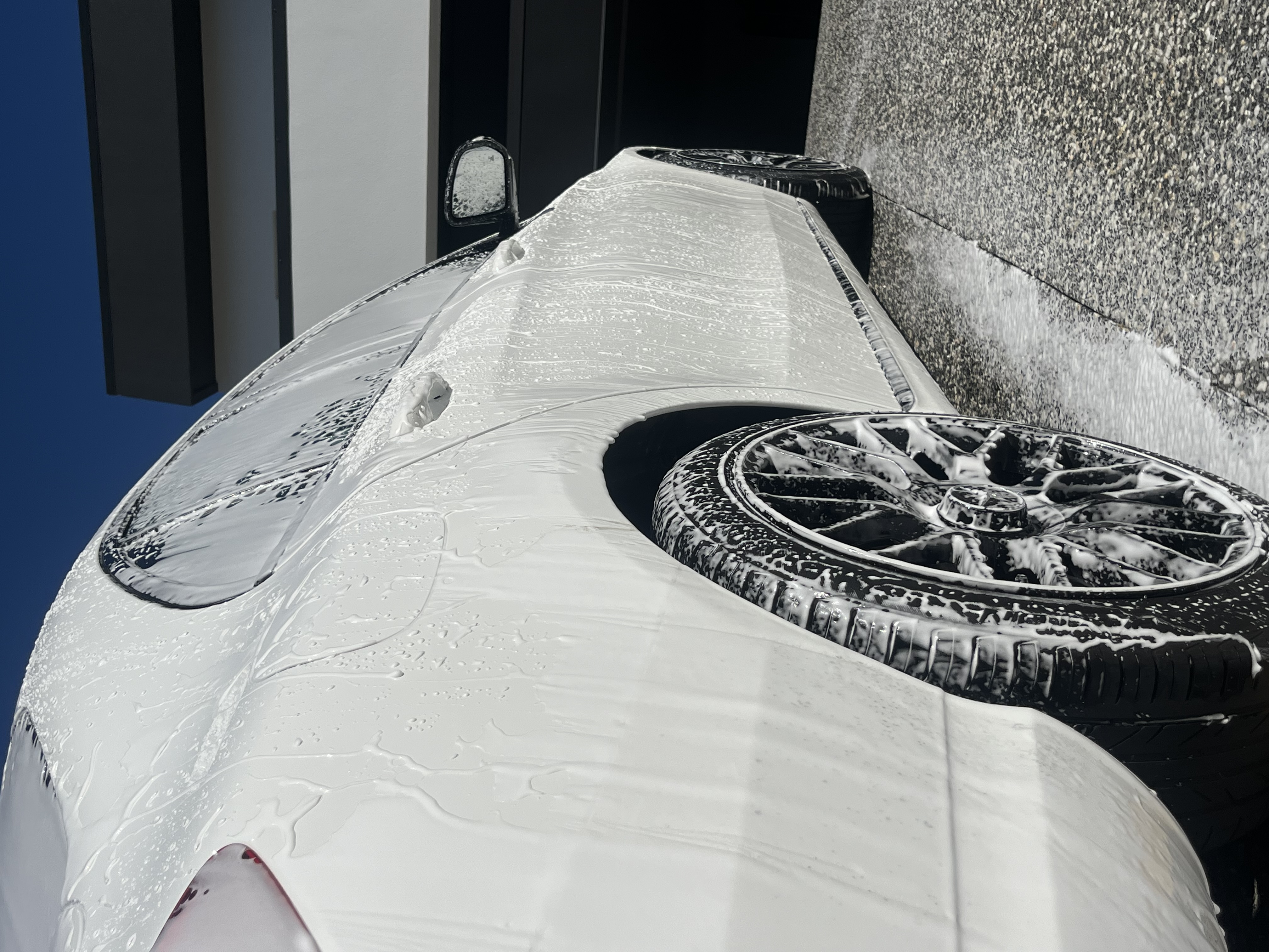 Mercedes foam wash and wheel clean