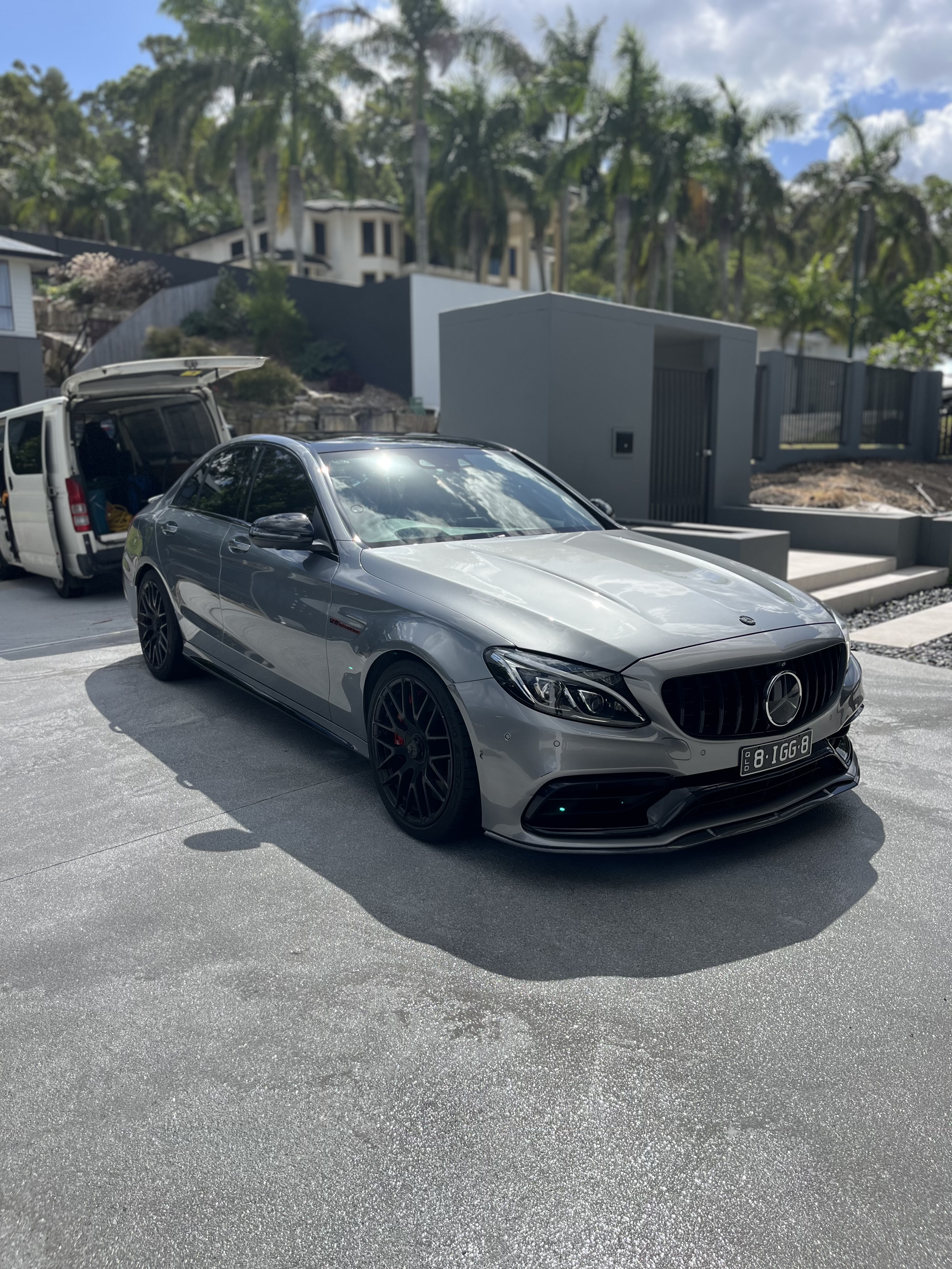 Mercedes front exterior after detailing